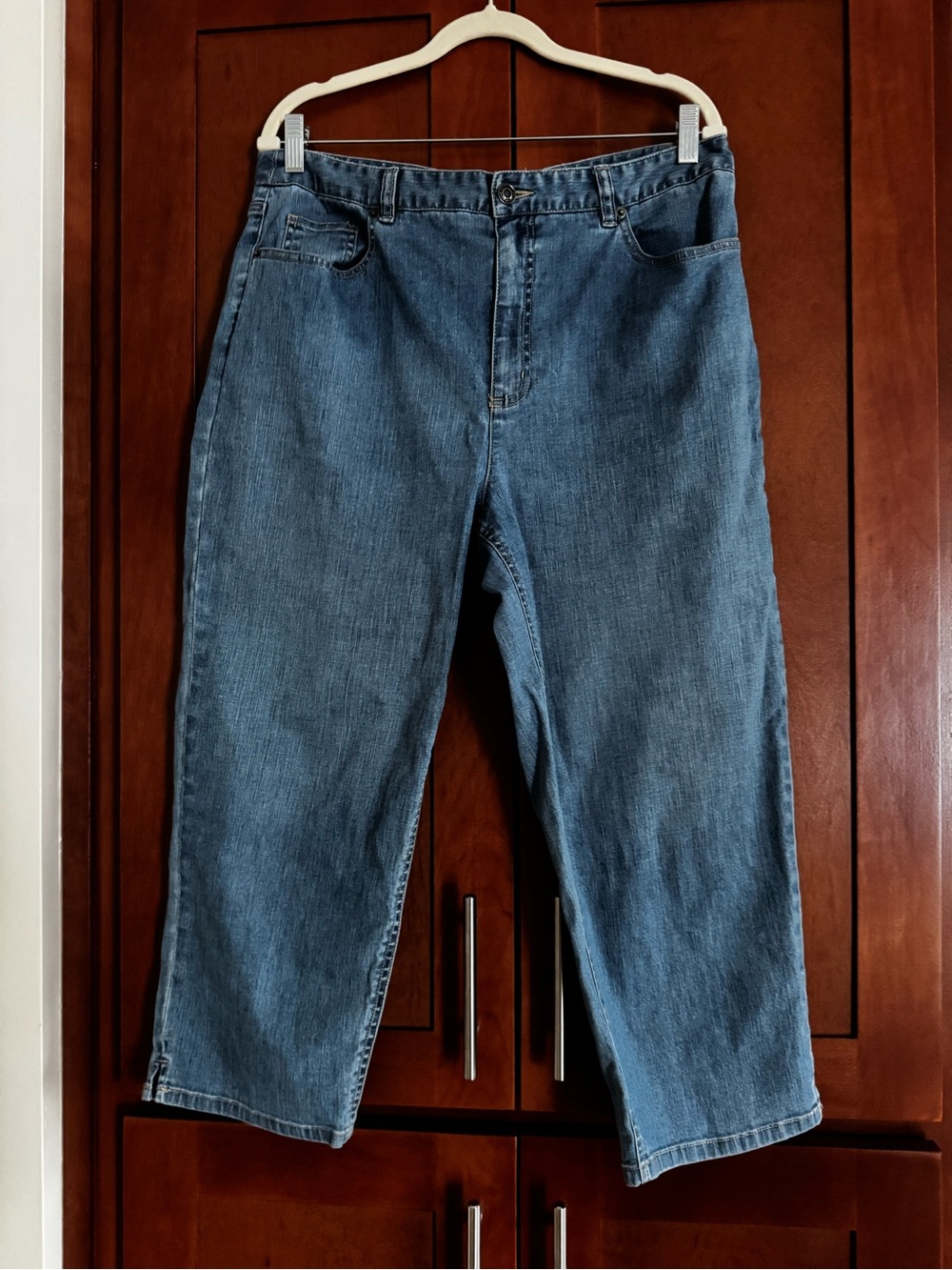 Talbots Women’s Cropped Capri Jeans Size 16 | Classic Stone Wash Denim